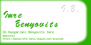 imre benyovits business card